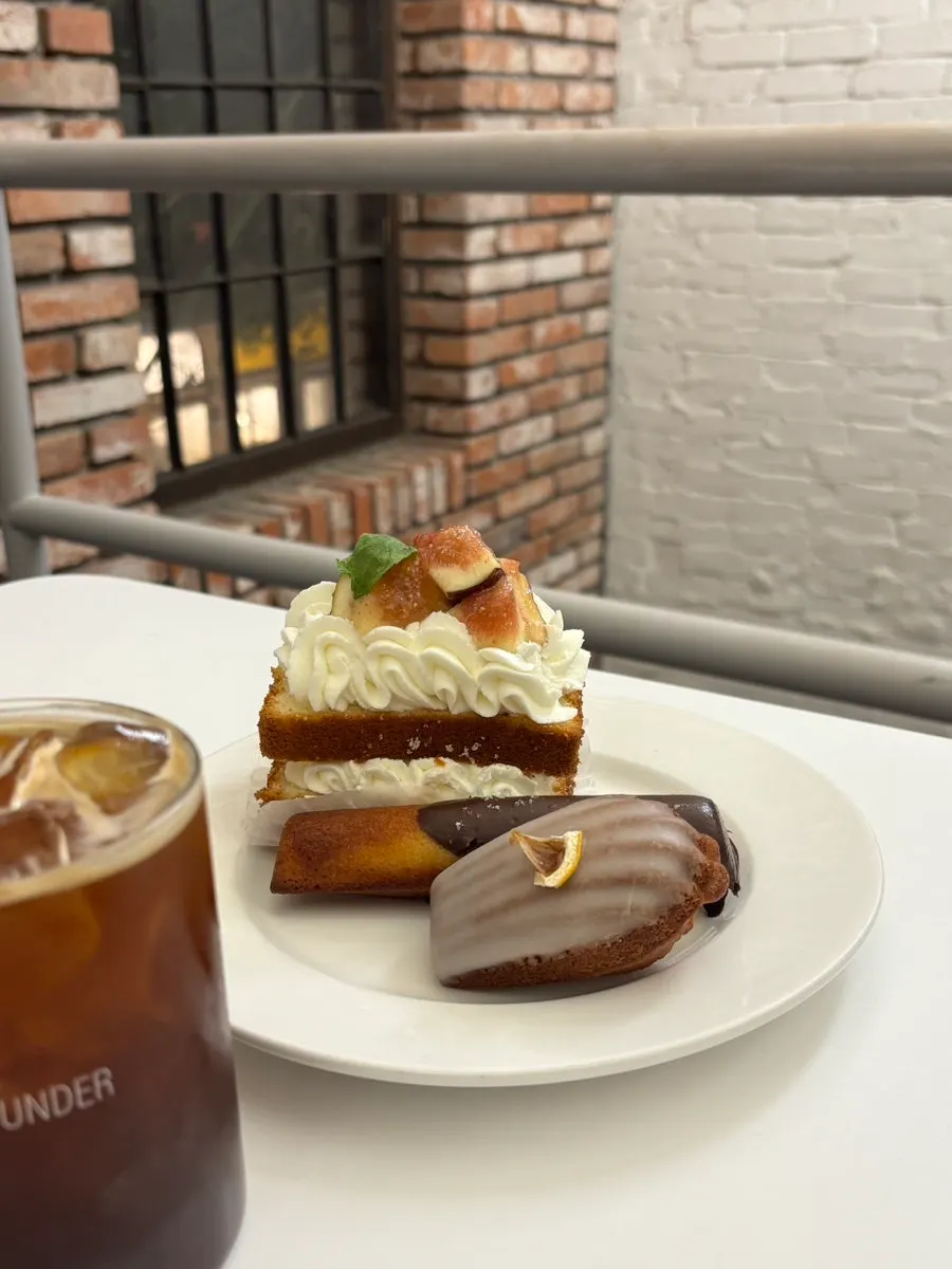 Desserts and drinks set out on the table