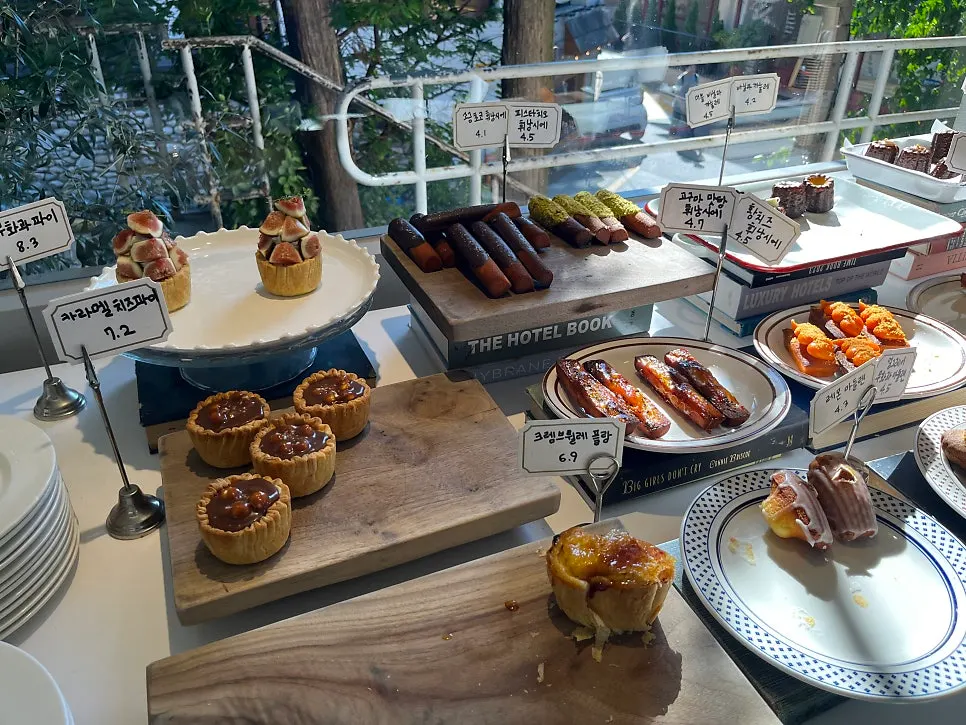 Dessert menu display stand at Upper and Under