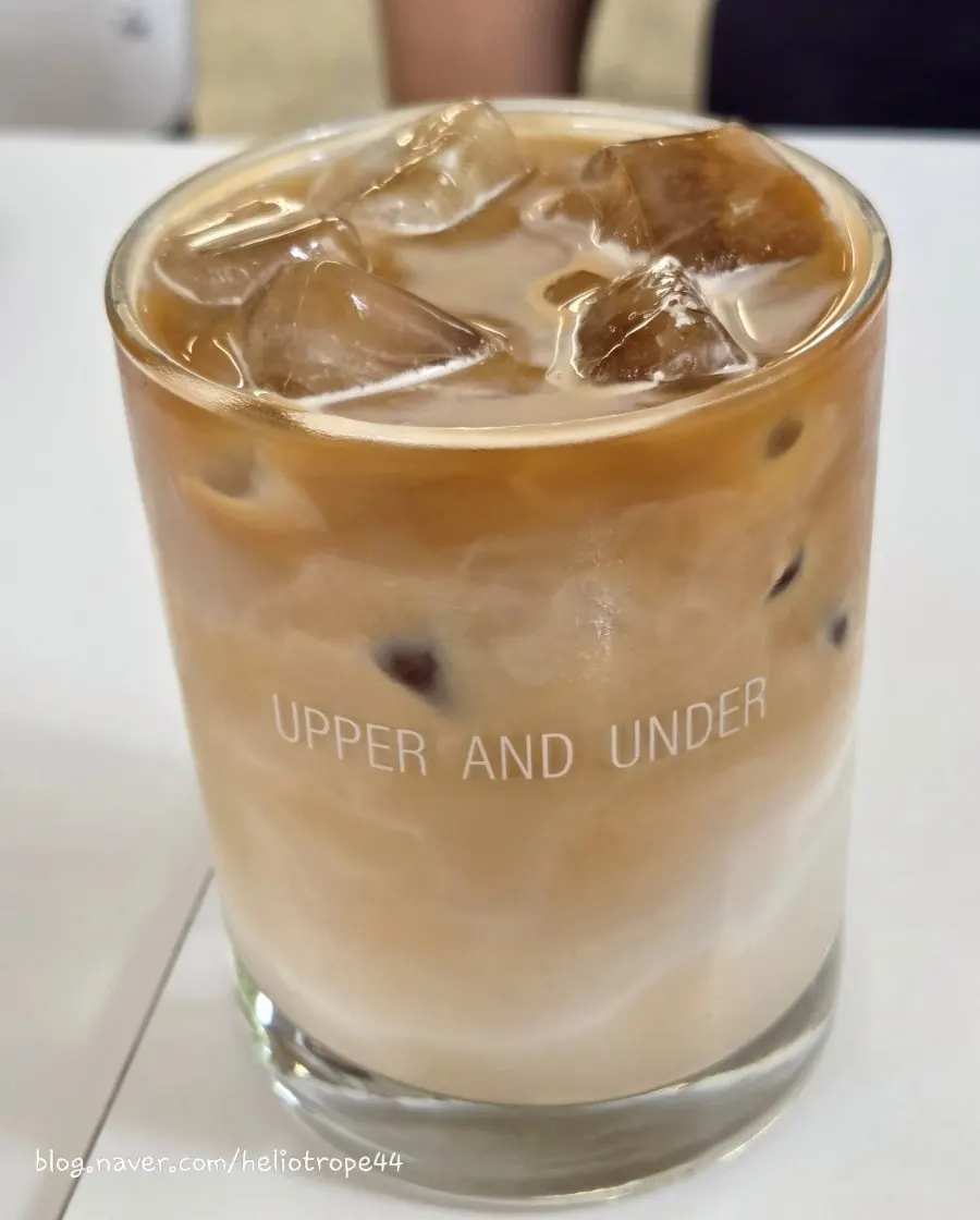 Iced café latte at Upper and Under