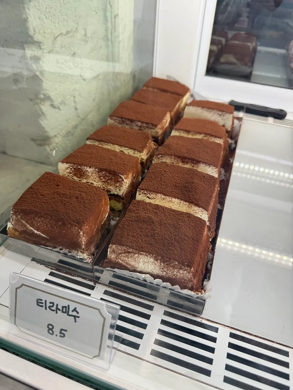 Desserts lined up in the Upper and Under showcase