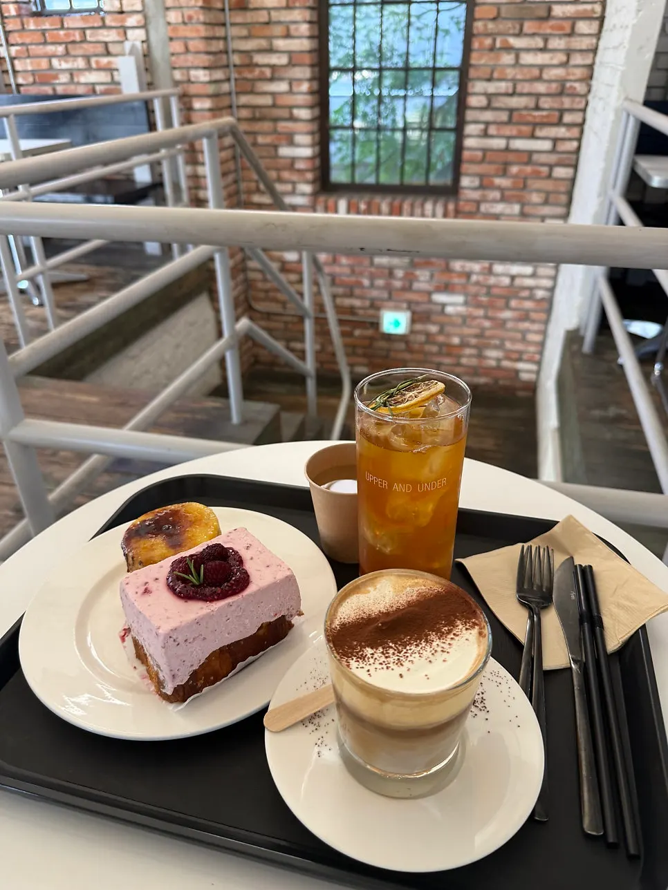 Peach iced tea at Upper and Under