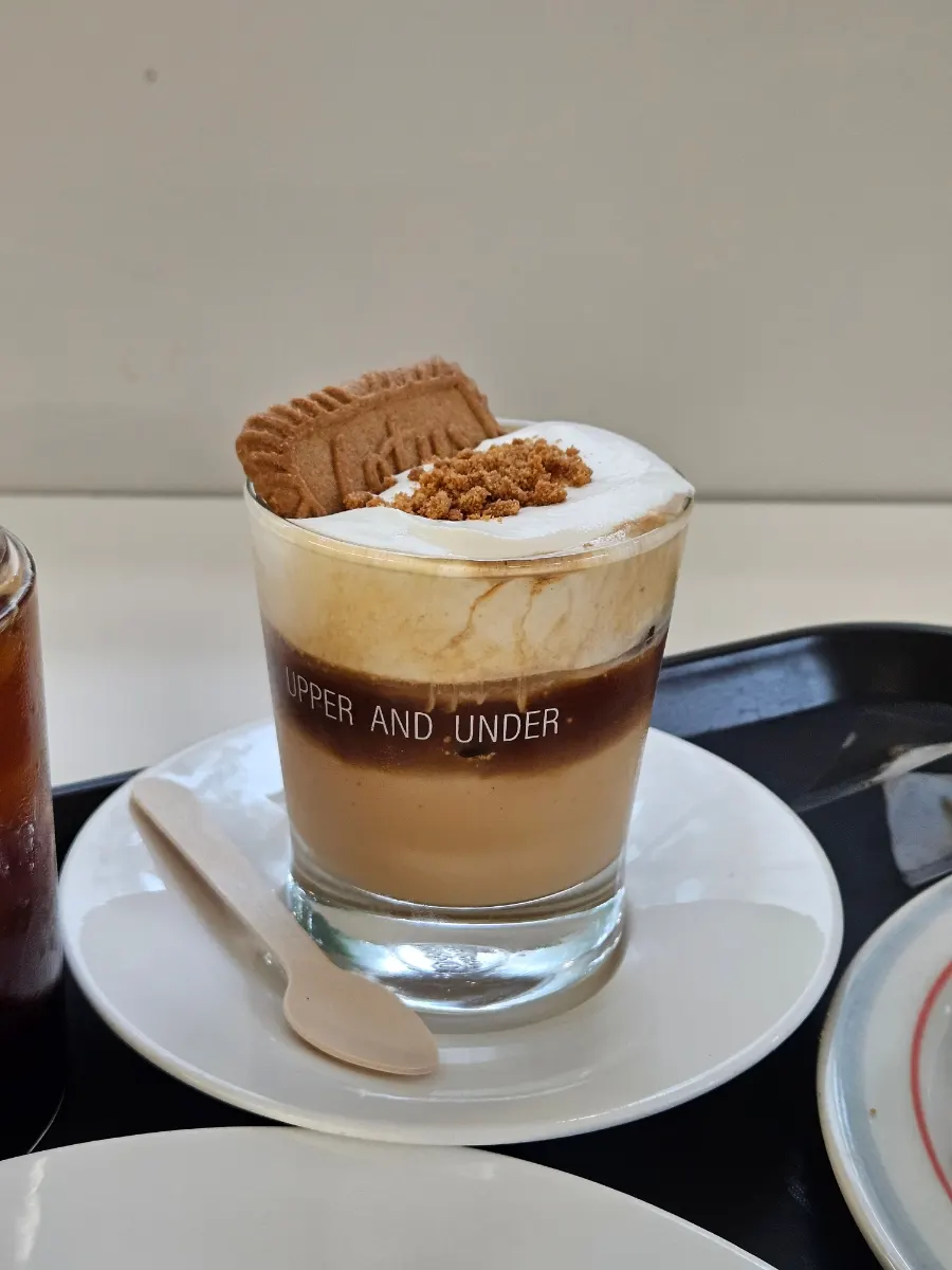 Salty caramel cream drink at Upper and Under