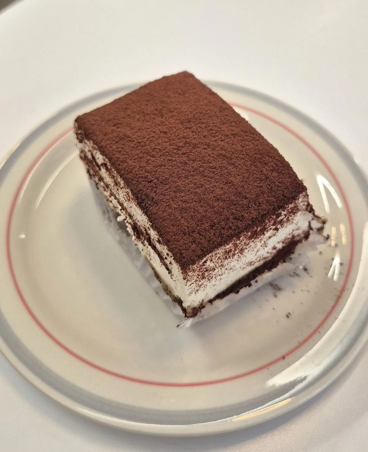 Upper and Under's tiramisu topped with cocoa powder
