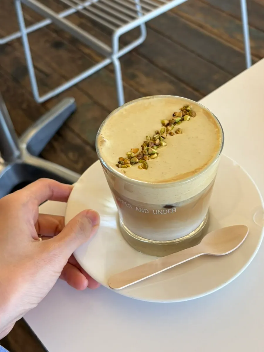 Upper and Under's pistachio cream latte
