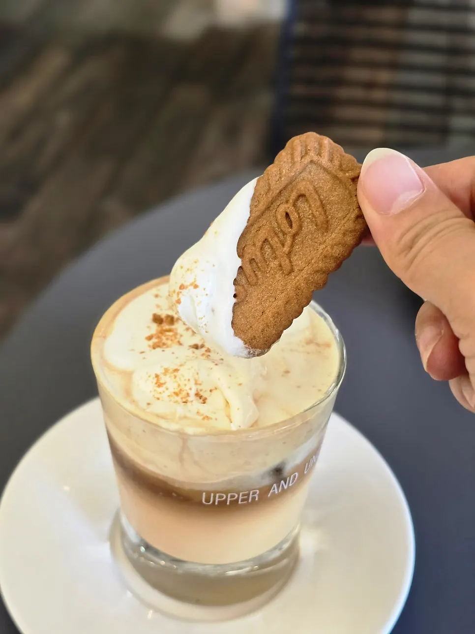 Cream layer on top of the salted caramel cream coffee