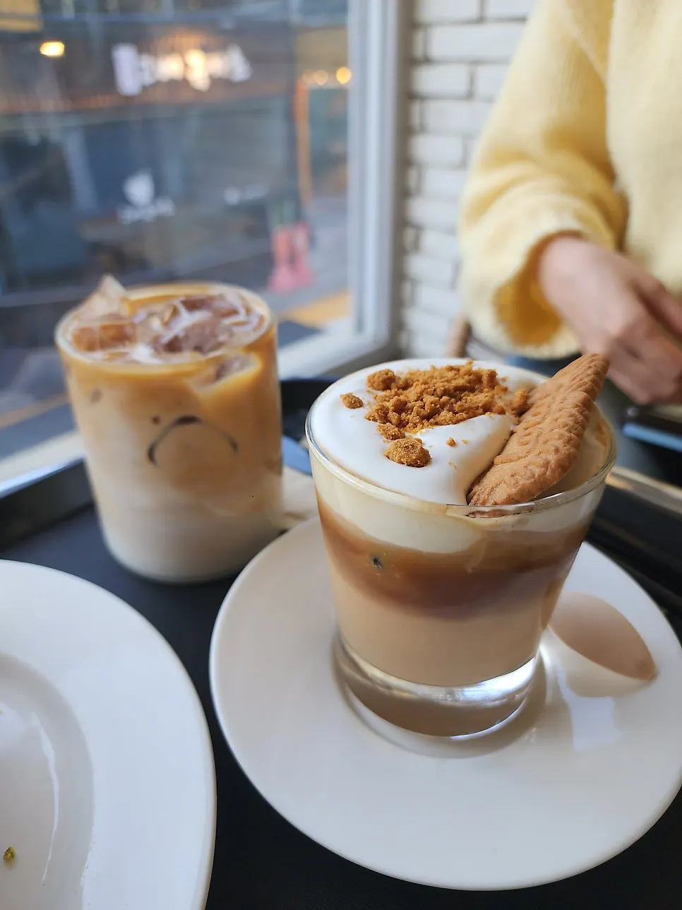Salted caramel cream latte full of cream
