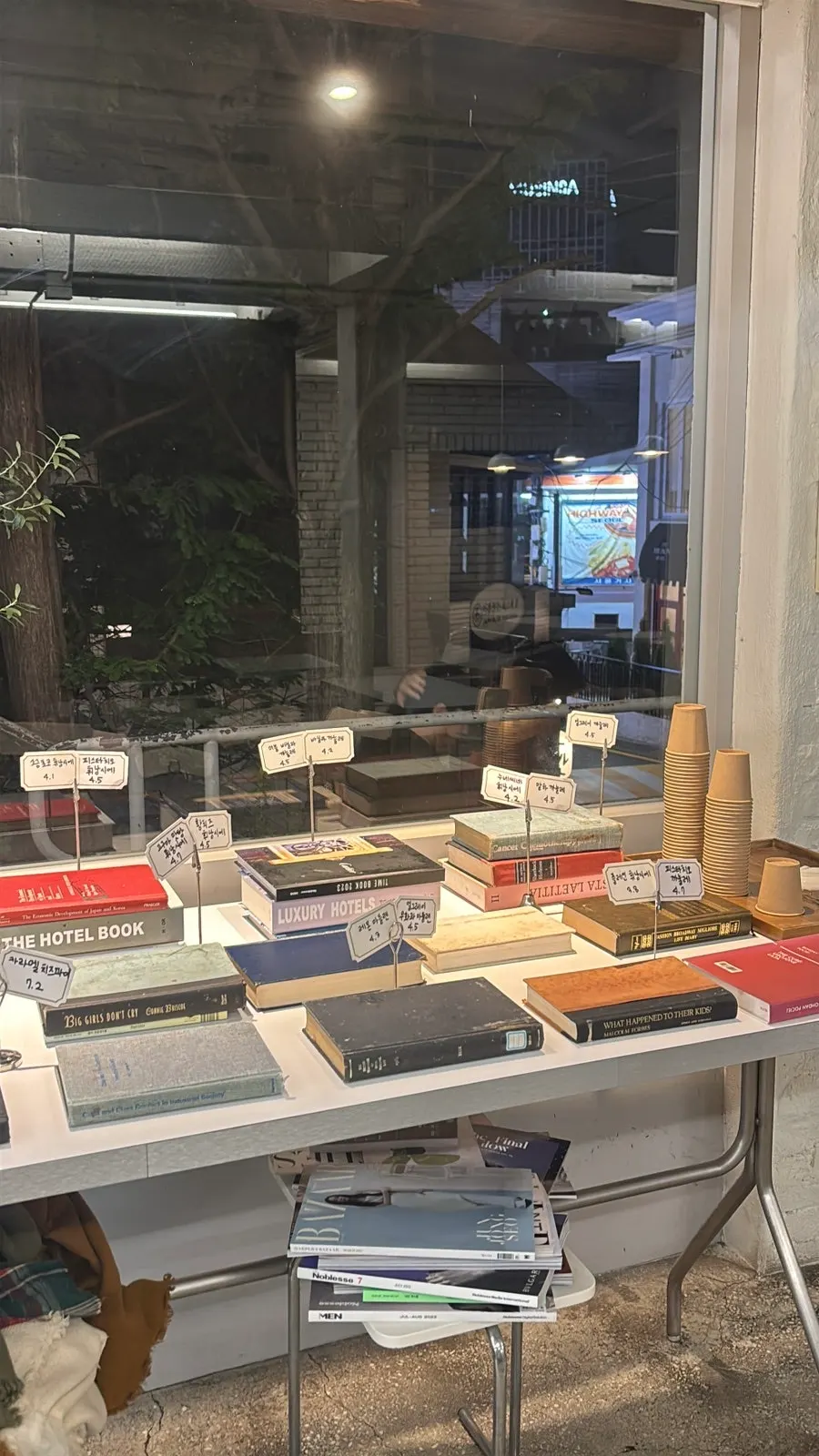 Interior of Upper and Under's 1st floor pastry display case