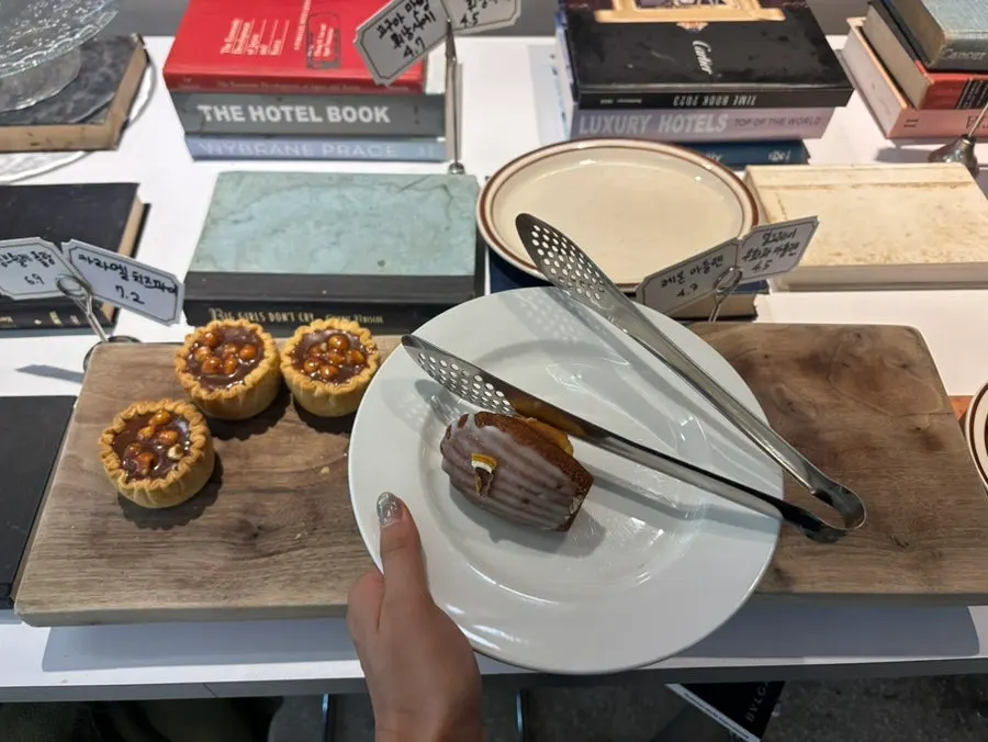 Dessert showcase with caramel cheese pie