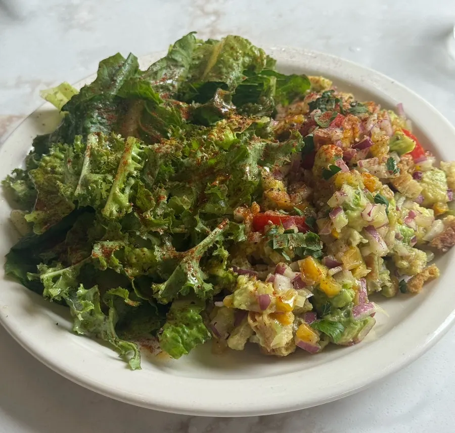 Plate of Upstairs Kitchen's guacamole salad