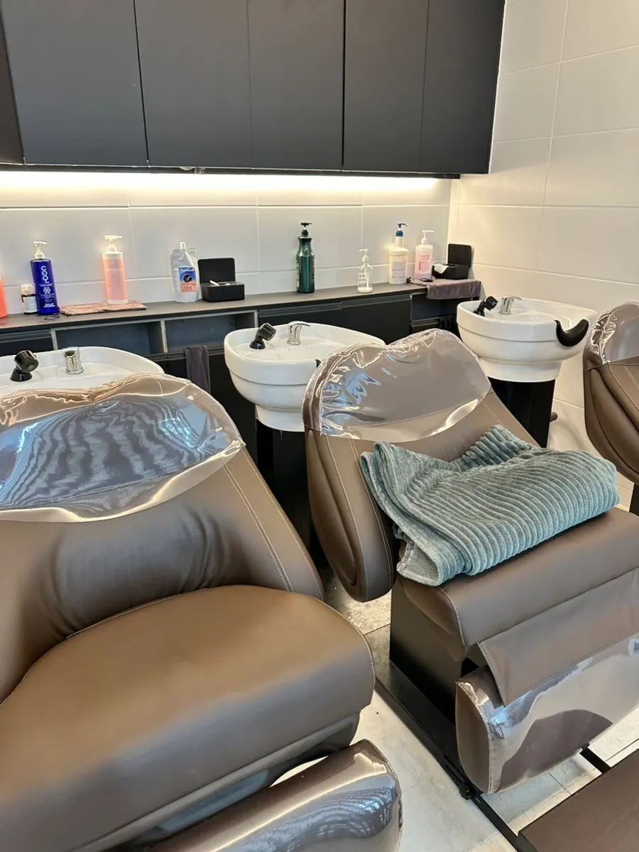 Entrance to the shampoo room after the cut