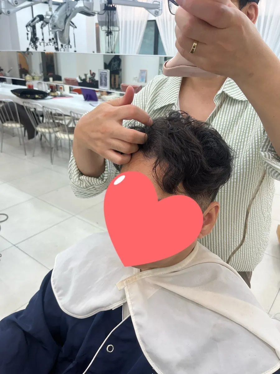 드라이로 스타일 정리하는 마무리 과정