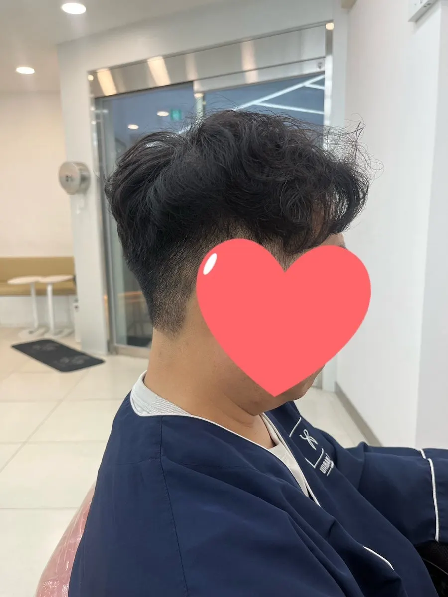 손질 편한 남자 아이롱펌 완성 모습