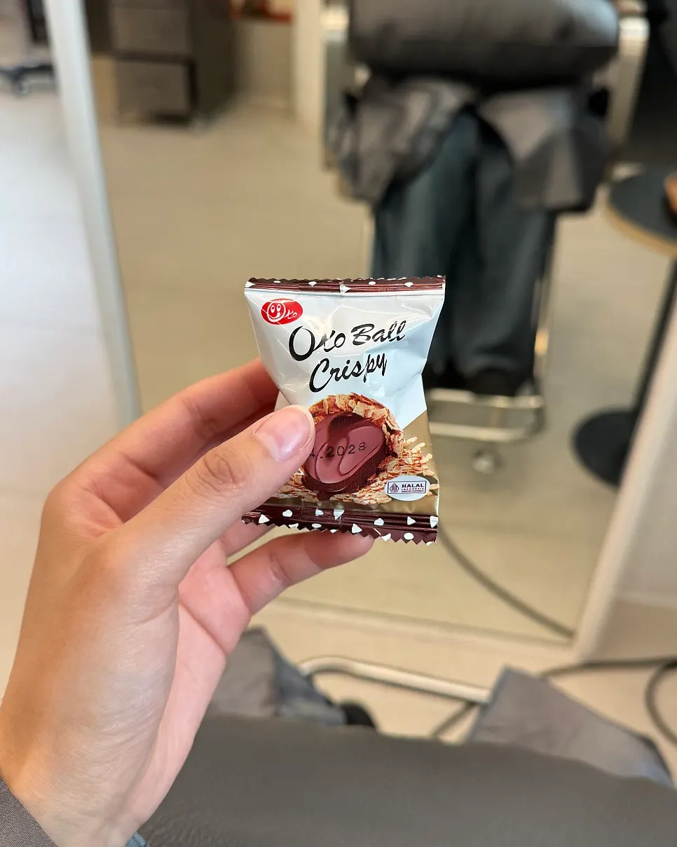 Chocolate snack eaten during the treatment