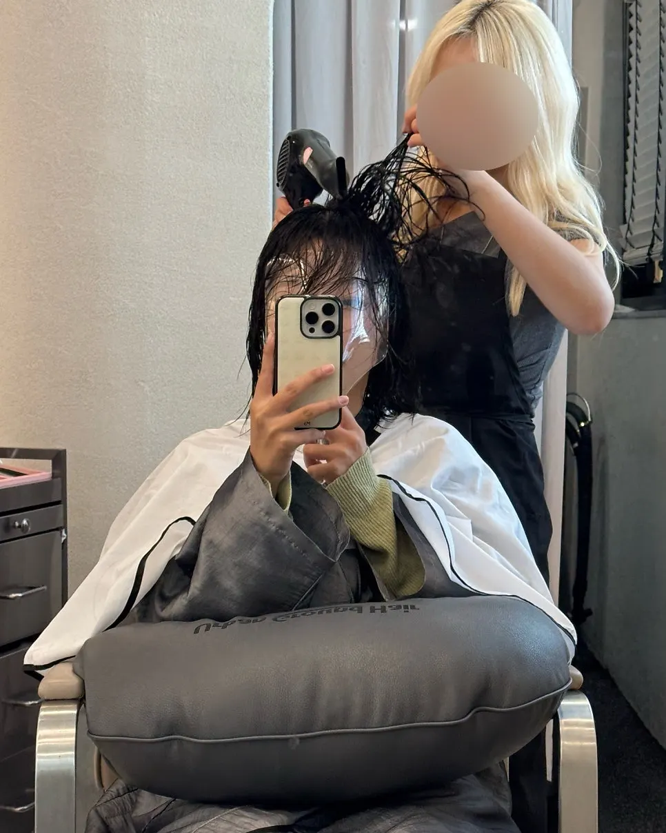 Hair finished with 1:1 drying and styling