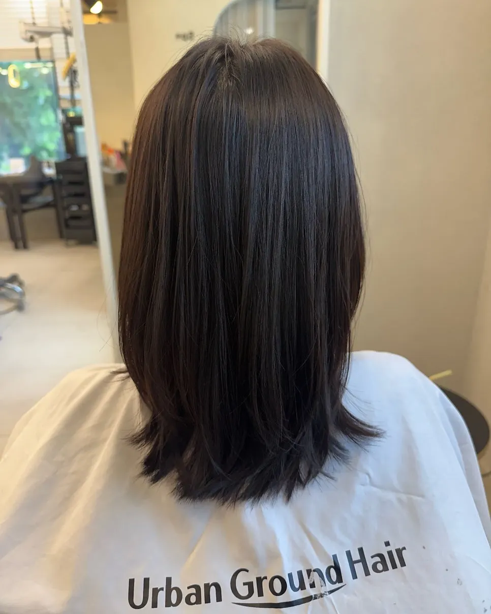 Neat after hair following the tone-down color and clinic treatment