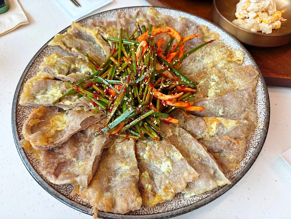 Mini yukjeon and yukjeon listed on the menu