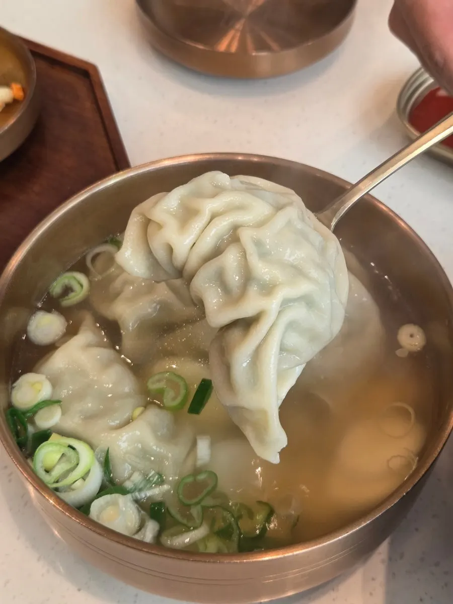 Dumplings in the broth of the North Korean-style mandu-guk