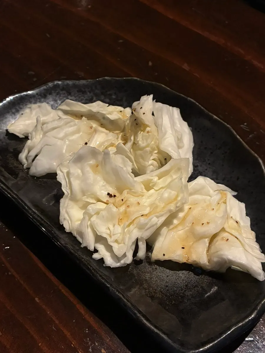 Seasoned cabbage served as a basic side dish