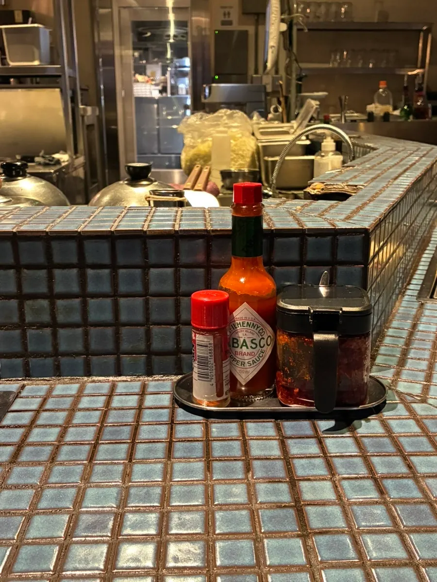Spicy sauces placed on the table