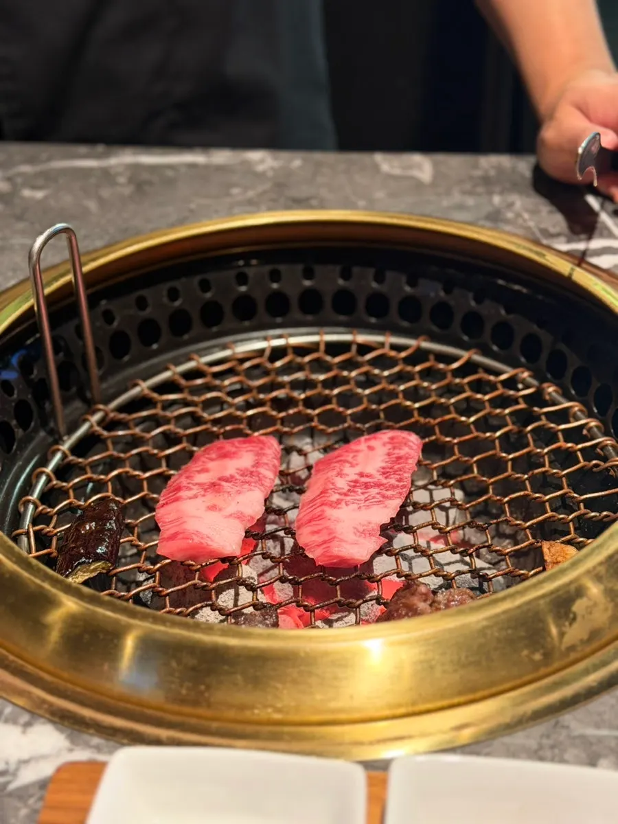 Hanwoo brisket grilled with marbled fat