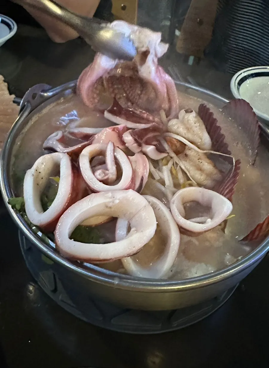 丸イカ長崎スープの麺とだし