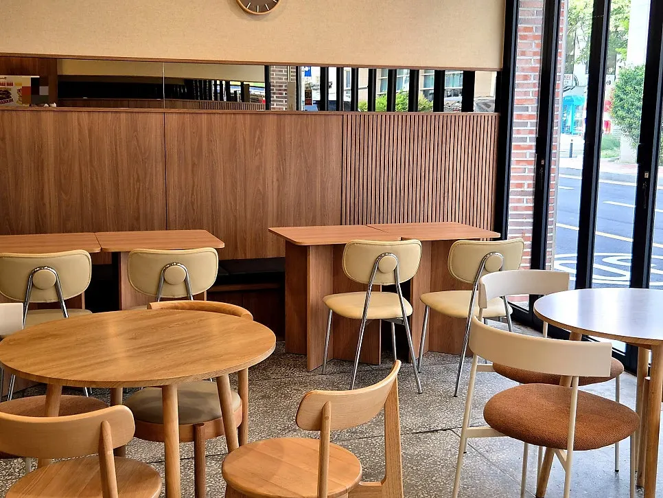 Wood-toned interior of Benetto