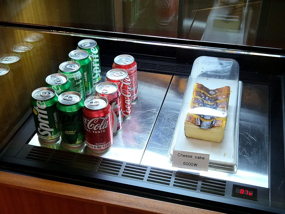 Display space for Benetto's sandwiches and cheesecake