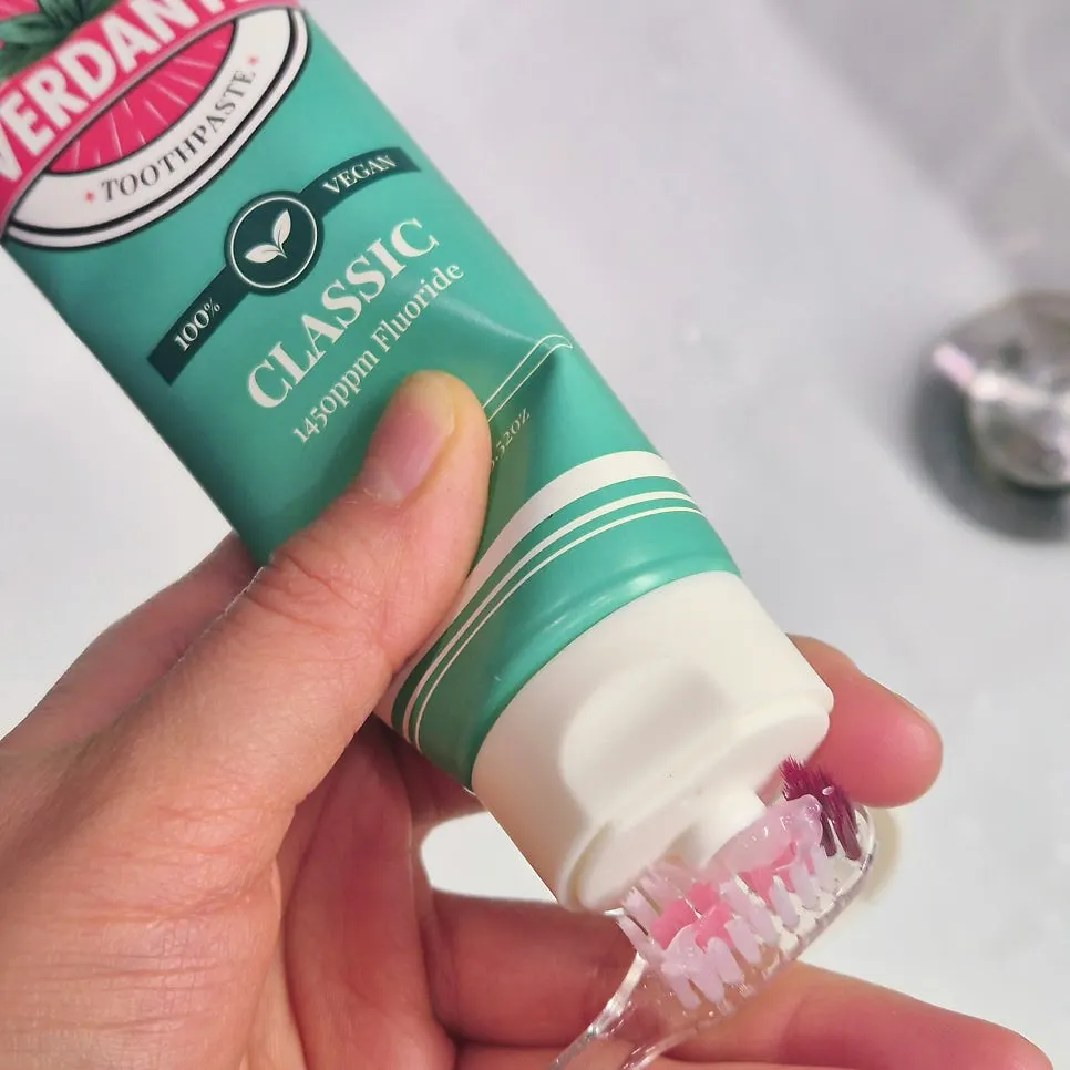 Photo related to using Verdante high-fluoride gum toothpaste