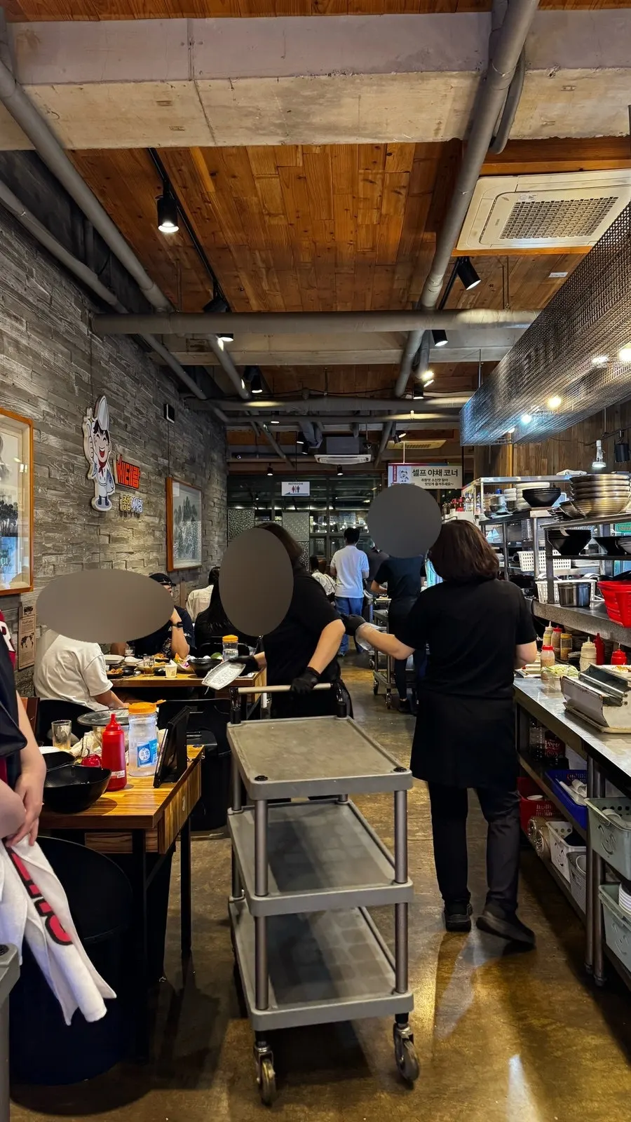The fish tank corner where sashimi is prepped to order