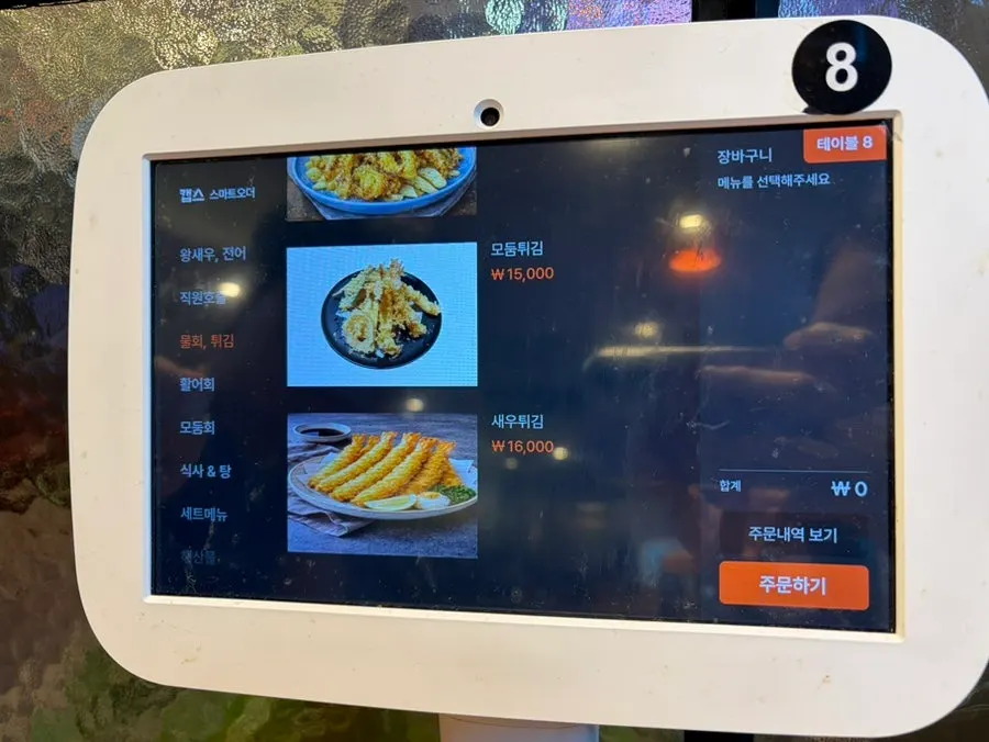 Mulhoe menu screen shown by size
