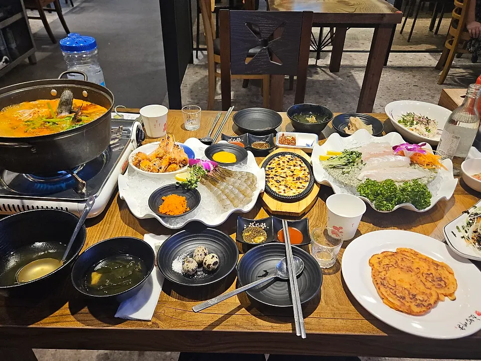 A generous spread of basic side dishes