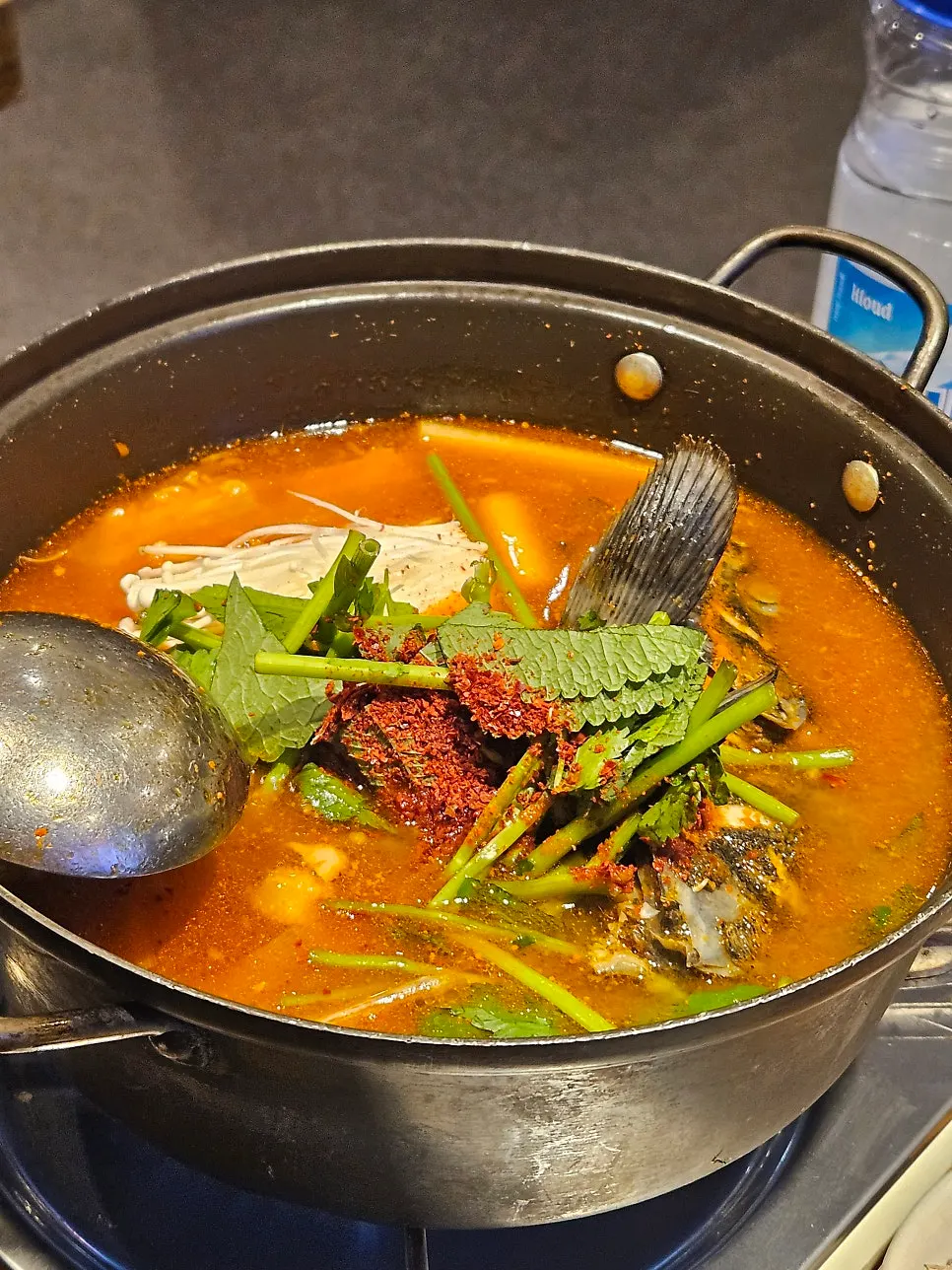 Fish bone spicy soup packed with fish meat