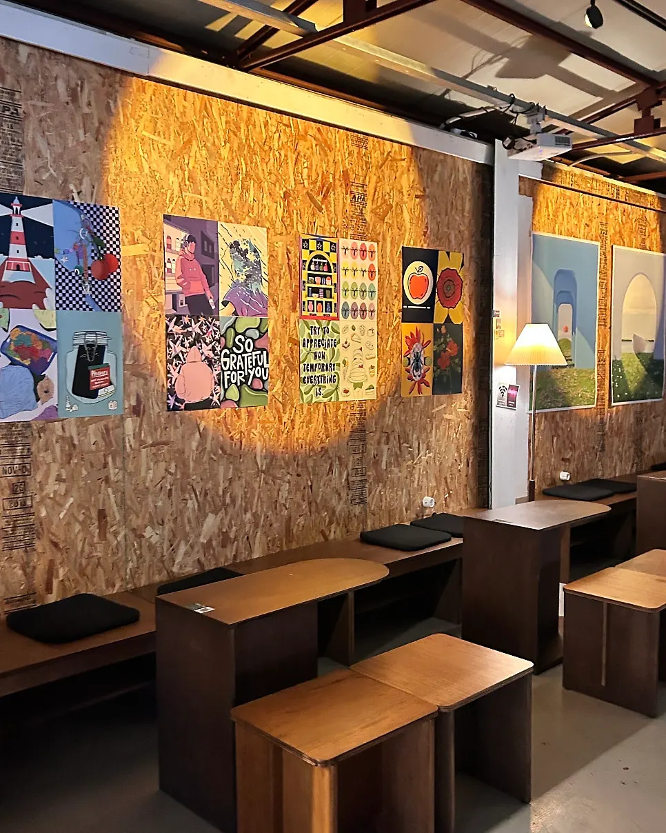 Exhibition-like wall space inside Biat Seongsu