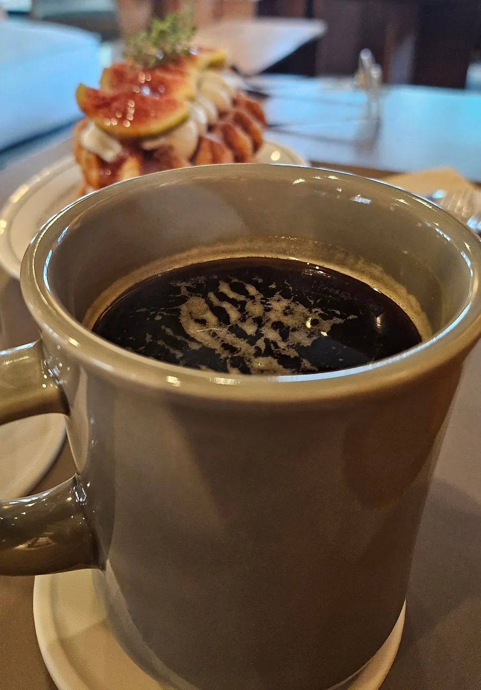 A cup of hot decaf americano