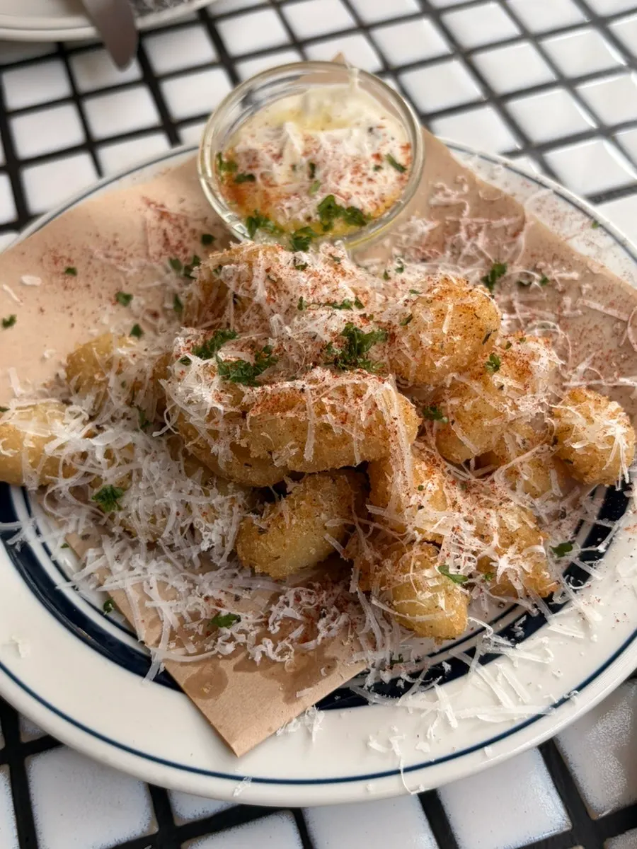 Gnocchi fritters served with aioli sauce