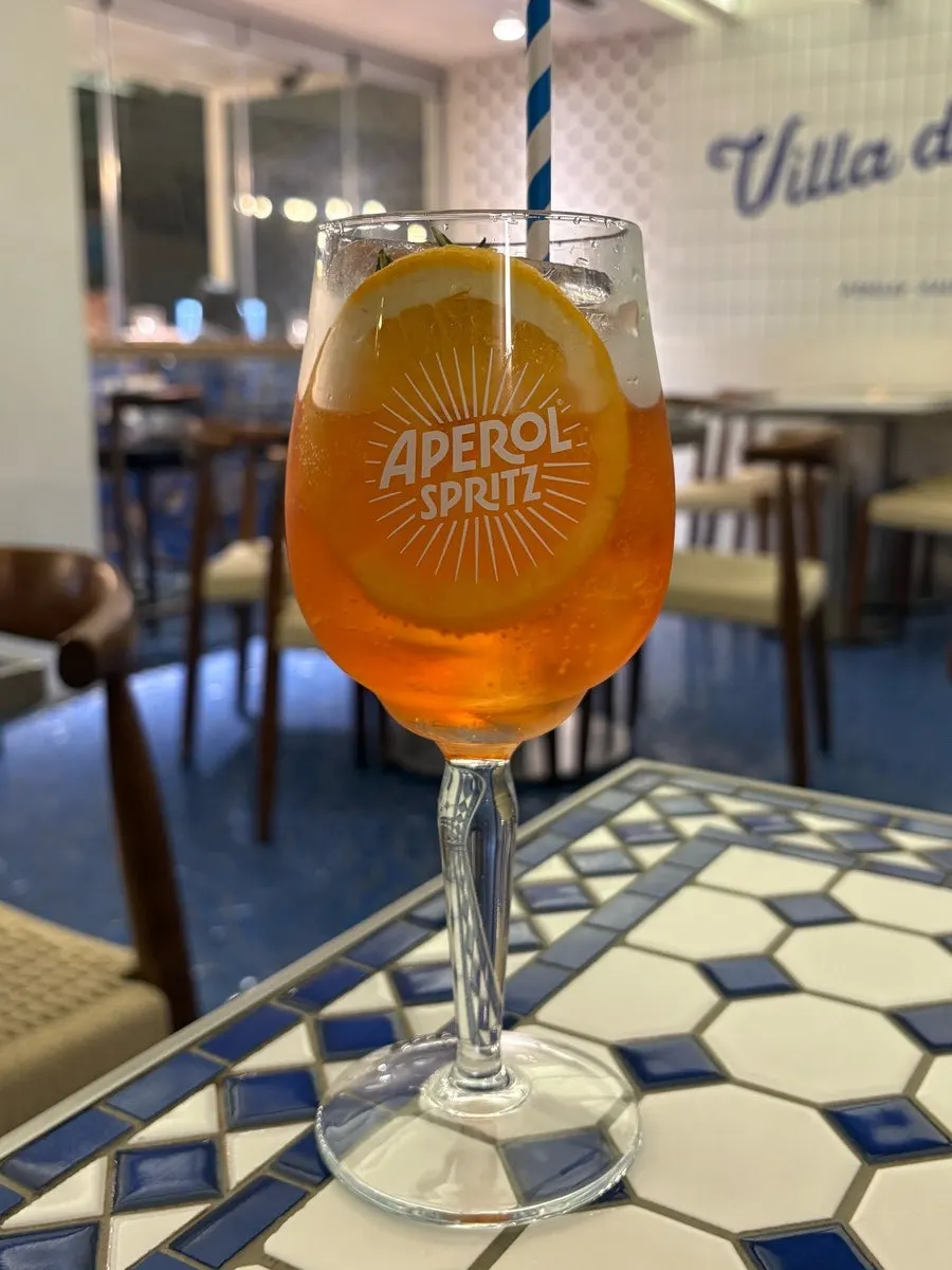 A glass of Aperol spritz