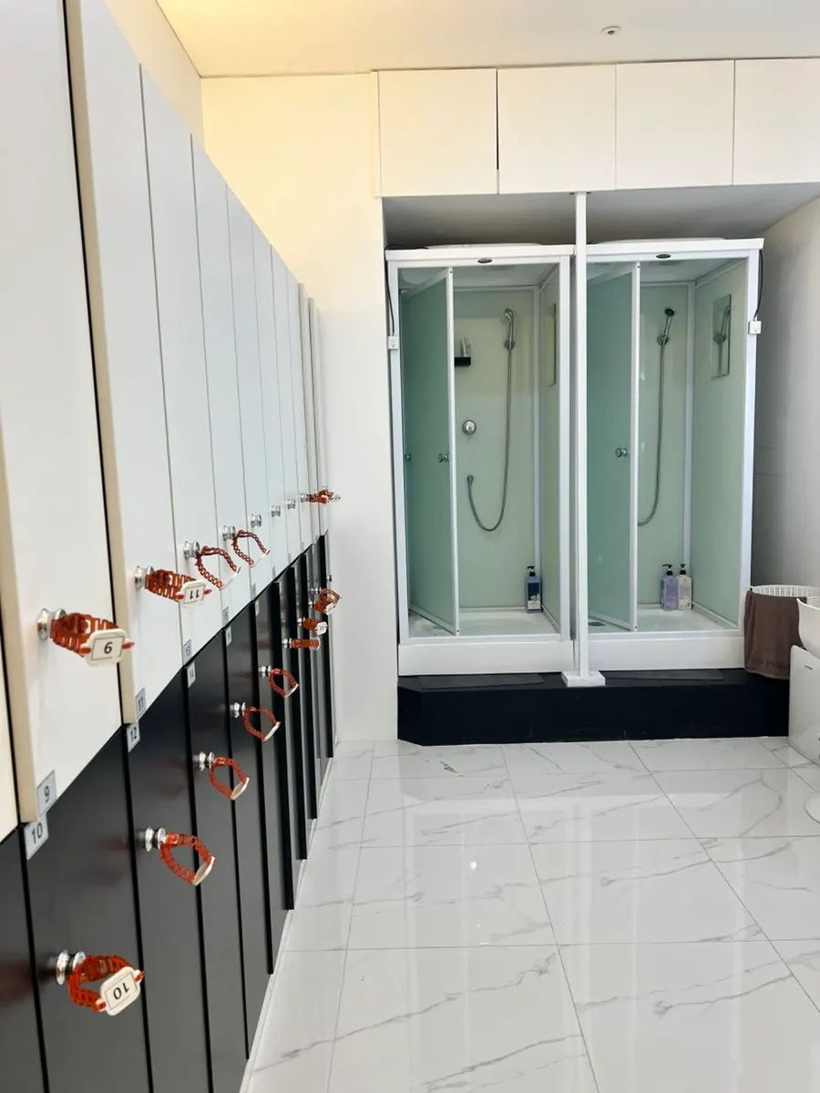 Neatly organized changing room