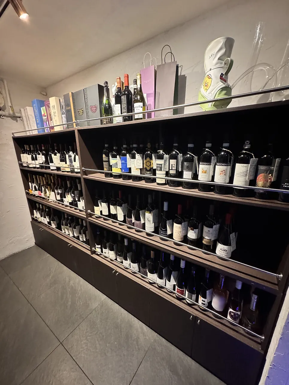 Wine display area where wine can be kept for later