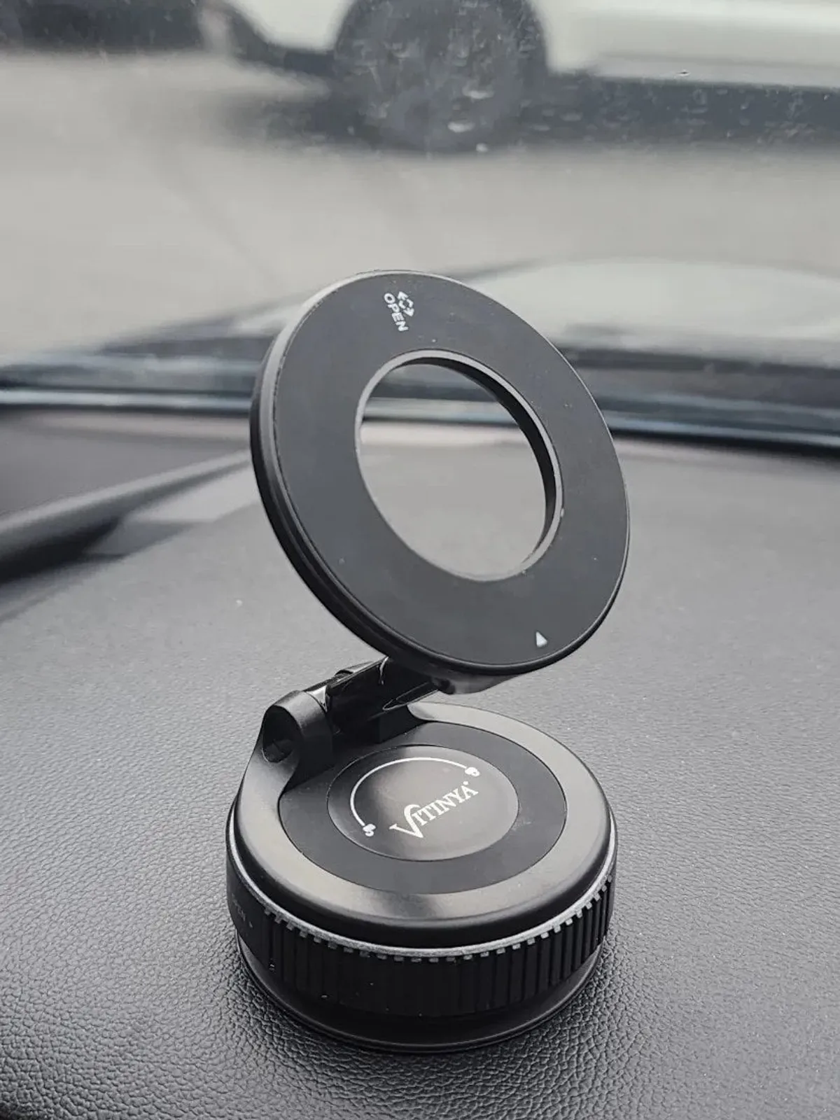MagSafe mount attached and used in a car