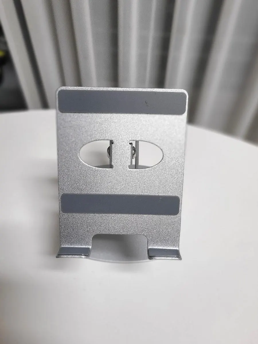 Aluminum tablet stand on a desk