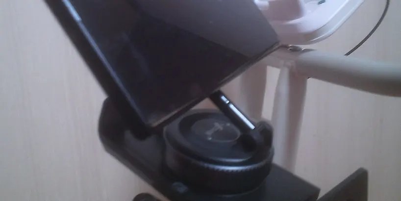 Mount adjusted between portrait and landscape angles