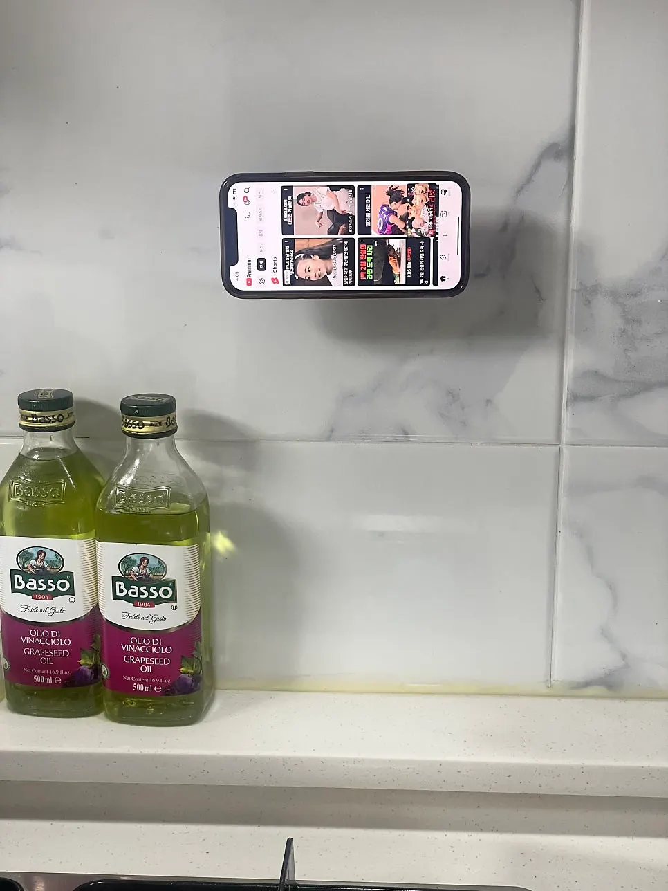 Phone mount for watching cooking videos