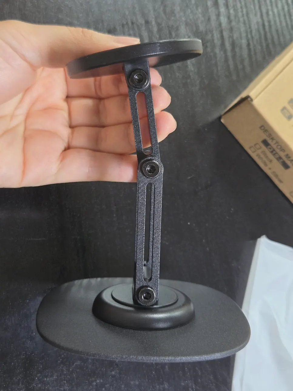 Folding section of the stand where the wrench adjusts the angle