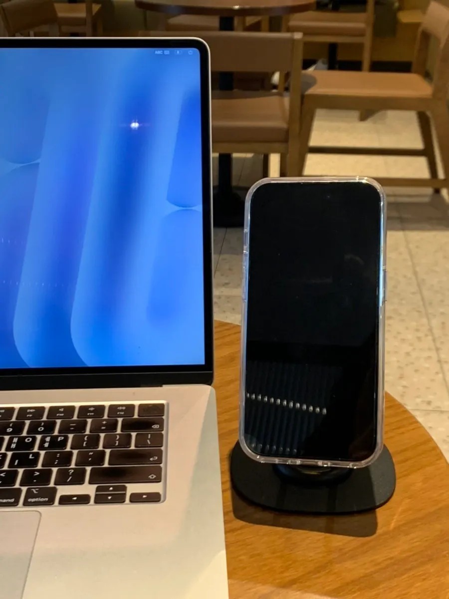 MagSafe stand used while out
