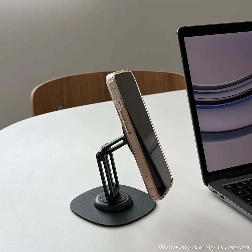 Stand showing height and angle adjustment features