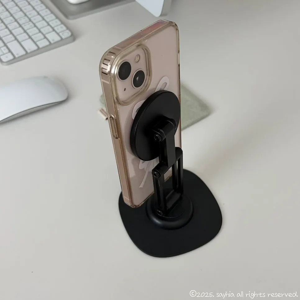 Smartphone stand adjusted to a downward filming angle