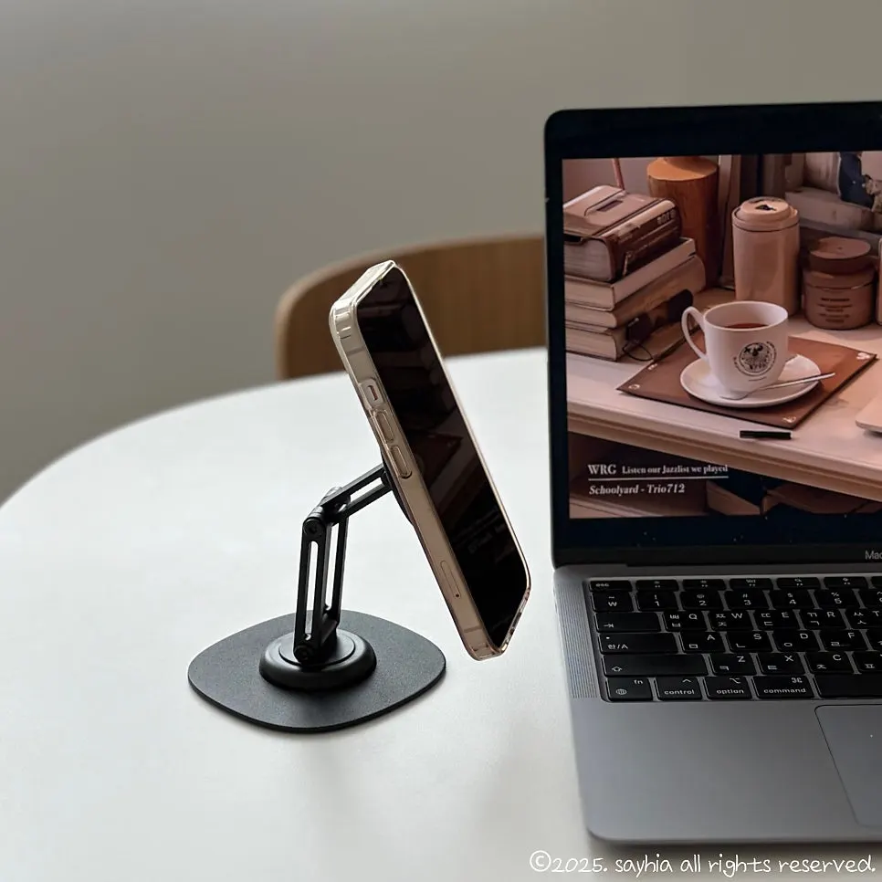 Stand with rotation and angle adjustment functions