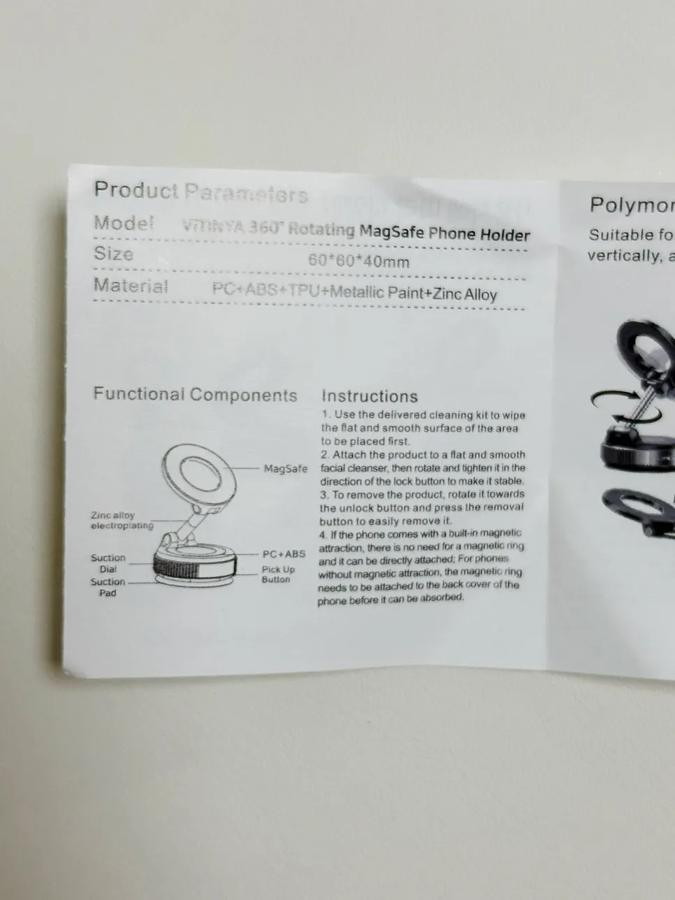 Suction mount used on a window or desk