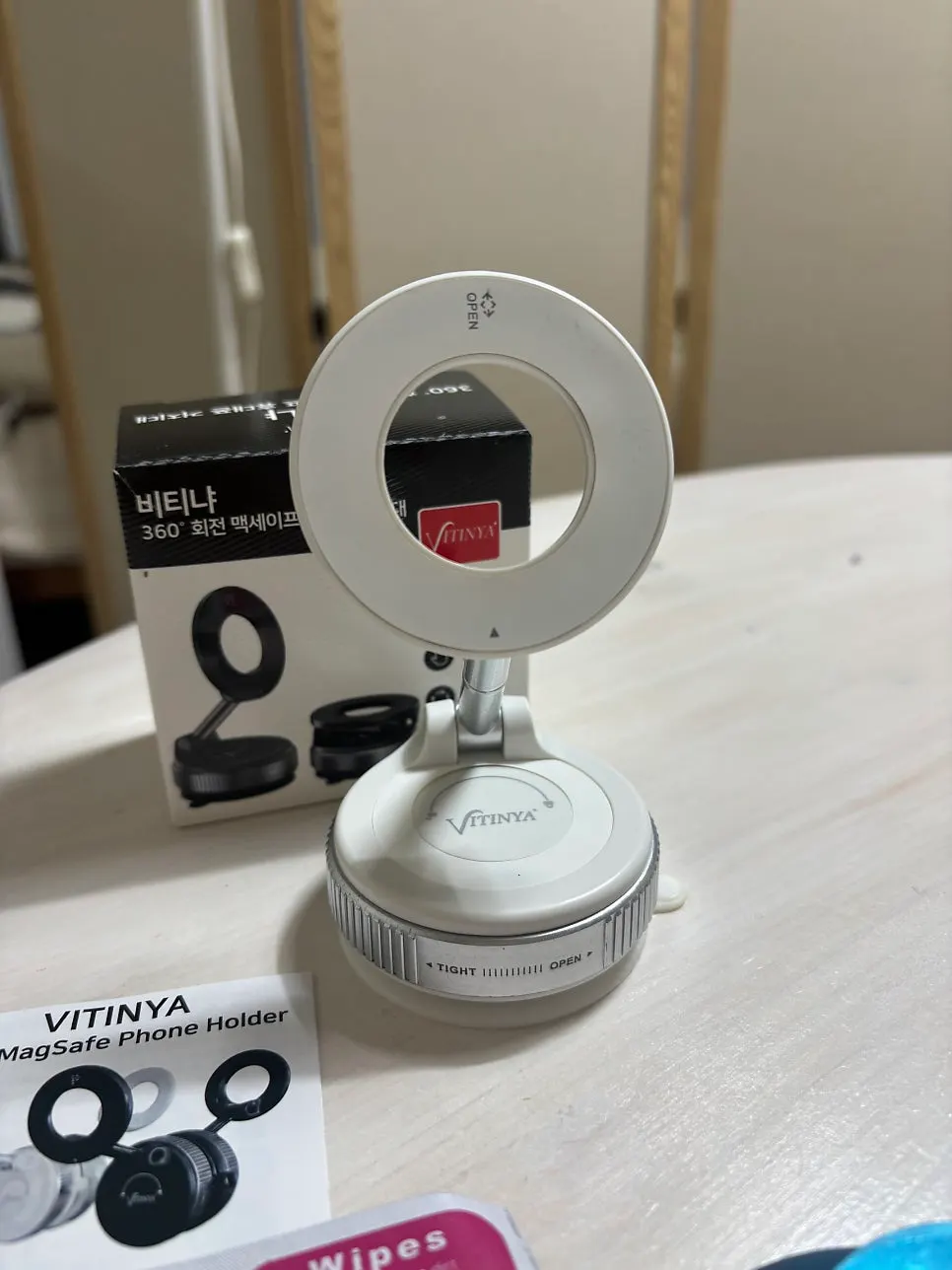 Phone mount propped up for watching videos