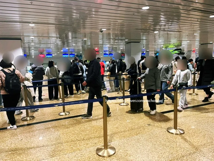 Airport immigration line encountered after arriving in Nha Trang
